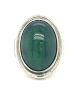 Georg Jensen Sterling Silver 46A Green Cabochon Ring Size 6.75 Great Con... - $1,285.22 CAD