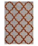 Designer hand tufted rust and gray area rug, Carpet made of 100% plush Wool - £218.28 GBP+