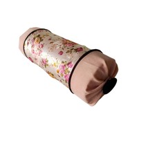 Pink Bolster Pillow, Floral Silk Pillow, Shabby Chic, Neck Roll Pillow, 6x16&#39;&#39; - £43.26 GBP