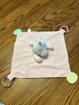 Unicorn Snuggle Baby Blankie Lovey Plush Pink white Modern Baby teether toy - $10.84