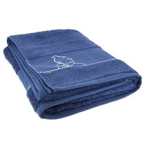 Tintin embroidered blue bath towel 100% Cotton 150x90cm Official Tintin ... - £28.31 GBP