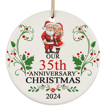 Cute Santa Claus Couple 35th Anniversary 2024 Ornament Gift 35 Years Christmas - £11.83 GBP