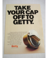 1982 Color Ad Getty Gasoline Take Your Cap Off to Getty - $12.33 CAD