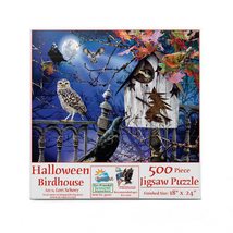SUNSOUT INC - Halloween Birdhouse - 500 pc Jigsaw Puzzle by Artist: Lori Schory  - £16.01 GBP