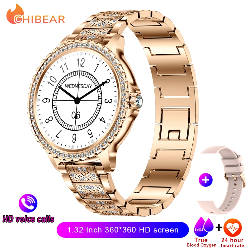 Fashion Women Bluetooth Call Smart Watch 132 AMOLED 360x360 HD Screen Sports Fit - £35.78 GBP