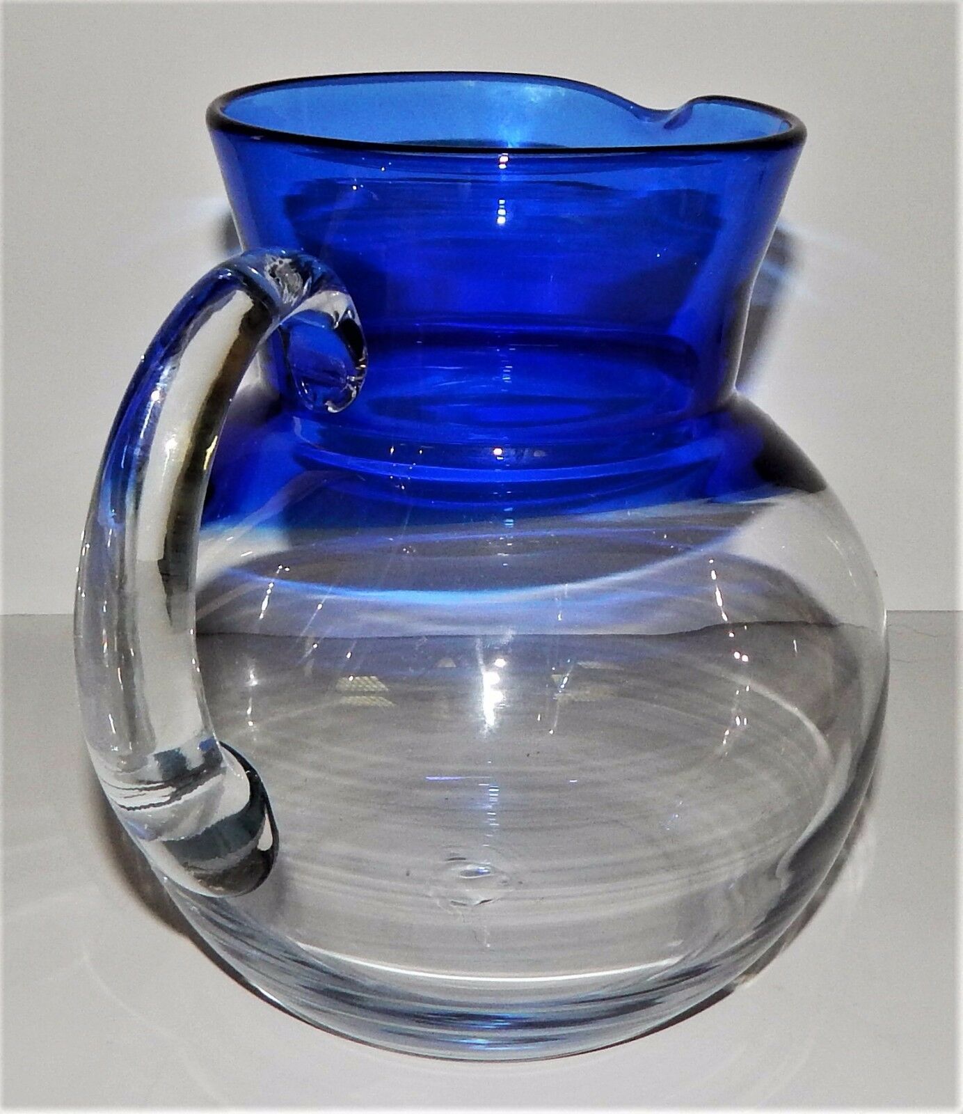 Cobalt Blue and Clear Mexican Hand Blown Glass Margarita Ice Tea Bar ...