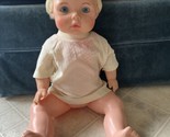 Eegee 22&quot; Vintage Drink Wet Boy Baby Doll 22 SA Life Size Blue Eyes 1969 - $65.09