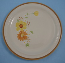 Stoneware Dinner Plate Orange Yellow Floral Casual Classic Autumn Glory 10.5&quot; - £2.07 GBP