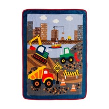 Construction Vehicles Themed Toddler Boy&#39;s Soft Blanket Throw, 30&quot; X 40&quot; - $14.84