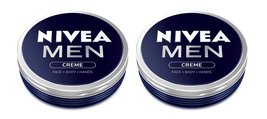 2x Nivea Men Creme Cream Face Hand Body Moisturiser Dry Skin 75ml Tin By Nivea - £9.82 GBP