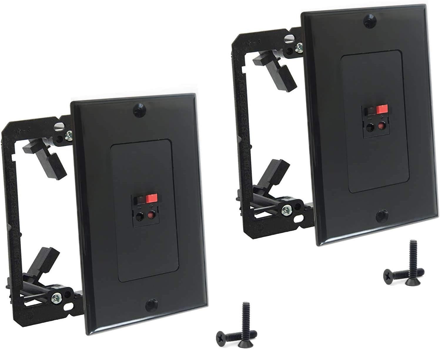 Premium 1 Speaker Wall Plate, Speaker Plug, Supports 1, 2 Pack Black W/B... - $33.94