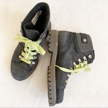 Richter Black Suede D-Ring Lace Up Work Booties - $51.43