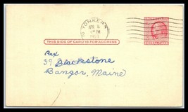 1953 US Postal Card - Yonkers, New York to Bangor, Maine A26 - £2.37 GBP