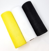 Bumblebee 10&quot; Non-Metallic Deco Mesh Ribbon Rolls (Bee Yellow, Black, Wh... - £20.38 GBP