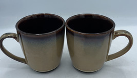 Sango Nova Brown #4933 Coffee Cups Chocolate Hot Tea Mugs Stoneware Set Of 2 Two - £9.33 GBP