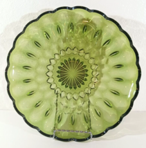Vintage ANCHOR HOCKING FAIRFIELD GREEN SNACK PLATE Depression Glass 10&quot; - $8.90