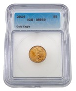 2014 G$5 1/10 Oz. Gold American Eagle Graded by ICG as MS-69 - €430,57 EUR