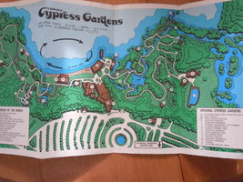 Vintage Florida Cypress Gardens Map Brochure 1970s - £14.93 GBP