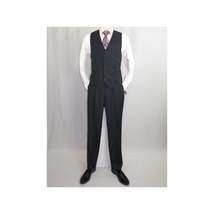 Men Suit ADOLFO 3Pc 100% Soft Wool Vested Business Formal 2 Button 1608 Charcoal image 9