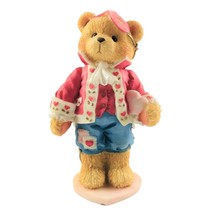 Cherished Teddies Darrel Love Unveils a Happy Heart 156450 Vtg COA &amp; Box Enesco - £14.86 GBP