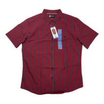 Weatherproof Short Sleeve Woven Shirt Comfort Stretch Mens L Red New Wit... - £11.60 GBP