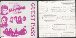 The 1990 Country Explosion OTTO Cloth Guest Pass with Conway Twitty, Oak... - £5.42 GBP