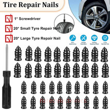 40Pc Car Vacuum Tire Nail Rubber Screw Nails With Screwdriver Repair Too... - £11.79 GBP
