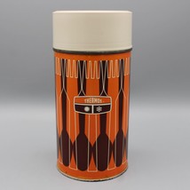 Vintage 8 1/4&quot; Metal Thermos 7263 Orange Brown Pint Size 1971 King-Seeley USA - £15.81 GBP