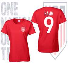 Mia Hamm Legend United States Soccer Team Women&#39;s Red T-Shirt  - £24.04 GBP+