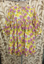Pure Cotton Long Dress Indian Block Print Colourful Summer Earthy Elegan... - $54.99