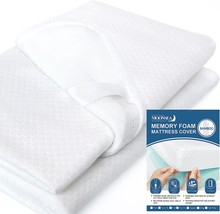Twin Size Memory Foam Mattress Topper Cover With Straps, 1 To 2 Inch Zippered - £33.80 GBP