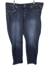 Torrid Womens Mid Rise Skinny Ankle Jeans Plus Size 24 Dark Wash Denim - £12.02 GBP
