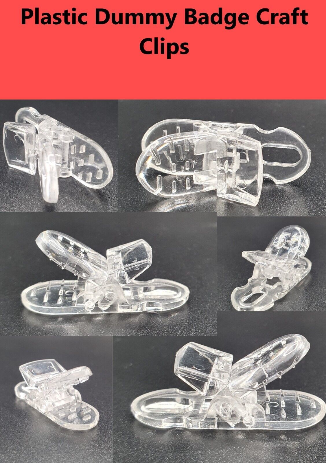 Plastic Dummy Badge Craft Clips Pack of 10 Suspender Soother Pacifier Ho... - $5.77