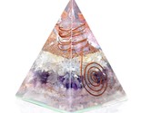 Amethyst Clear Quartz And Pink Rose Quartz Blend Crystal Orgone Pyramid For - $39.95
