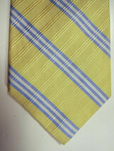 NEW Brooks Brothers Yellow With Blue and White Stripe Silk Tie Made USA - £26.53 GBP