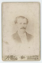 Antique c1880s Cabinet Card Handsome Man With Mustache in Suit Harrisburg, PA - £9.56 GBP