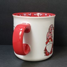 Novogratz Gnome Love White Red Pink 18 oz. Stoneware Coffee Mug Cup - £12.77 GBP