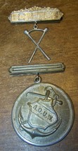 19c Antique Ancient Order Unted Workmen Chp Medal Badge Labor Trade Union Pin - £23.80 GBP