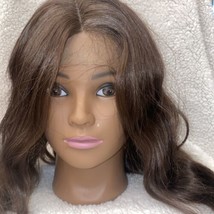 Brown Lace Synthetic Lace Hair Replacement Wig Brown Wavy - £18.87 GBP