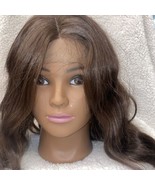 Brown Lace Synthetic Lace Hair Replacement Wig Brown Wavy - £18.85 GBP