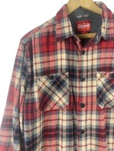 Coleman Flannel Shirt Size Large Mens Soft Red Tan Black Plaid Button Down - £26.33 GBP