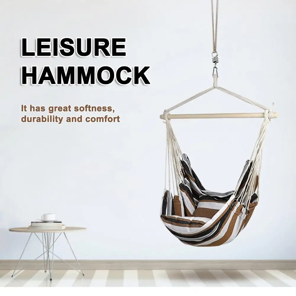 Hammock Garden Hang Lazy Chair Swinging Indoor Outdoor Furniture Hanging Rope - £24.24 GBP+