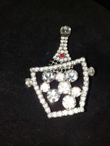 Vintage 1960s 1970s &#39;Champagne on Ice&#39; rhinestone brooch see photos - $51.25
