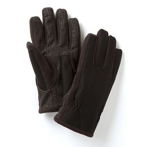 Primary image for Isotoner Mens Black Active Smartouch Technology Gloves Touch Screen Compatible L