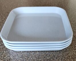 Four (4) ~ BLUE Speckled ~ 5.8" Square ~ Wheat Straw Fiber ~ Dessert Plates - $20.00