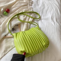 Designer Women&#39;s Ruched Bucket Bag Soft Leather Side Shoulder Bags for Women 202 - £37.98 GBP