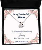 To my Nanny, when you smile, I smile - Wishbone Dancing Necklace. Model 64037  - £31.65 GBP
