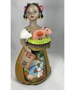 NAJACO Lupita Ceramic Doll Figurine Tonala Jalisco Pig Mexican Folk Art - $59.05