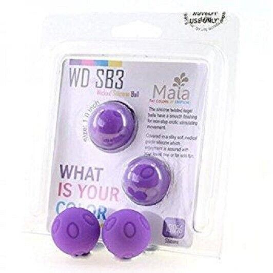 WICKED SILICONE DOTTED KEGEL BALLS 1 INCH PELVIC FLOOR STRENGTH PURPLE MAIA - $14.69