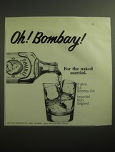 1970 Bombay Gin Ad - Oh! Bombay! For the naked martini - £14.56 GBP